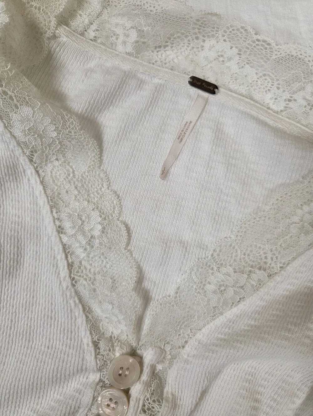 Free People Lace-trim Cropped Cardigan
